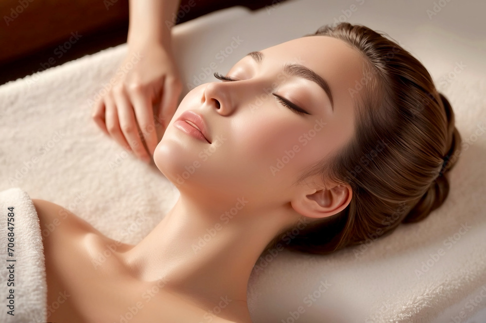 Portrait of a woman in spa salon Portrait of a woman in spa salon