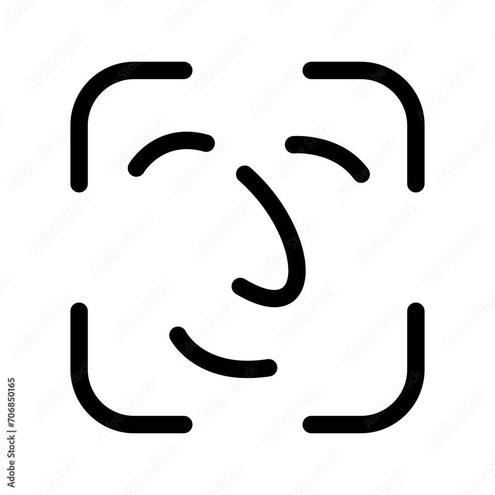 Face Id Icon Vector Symbol Design Illustration Face Id Icon Vector Symbol Design Illustration
