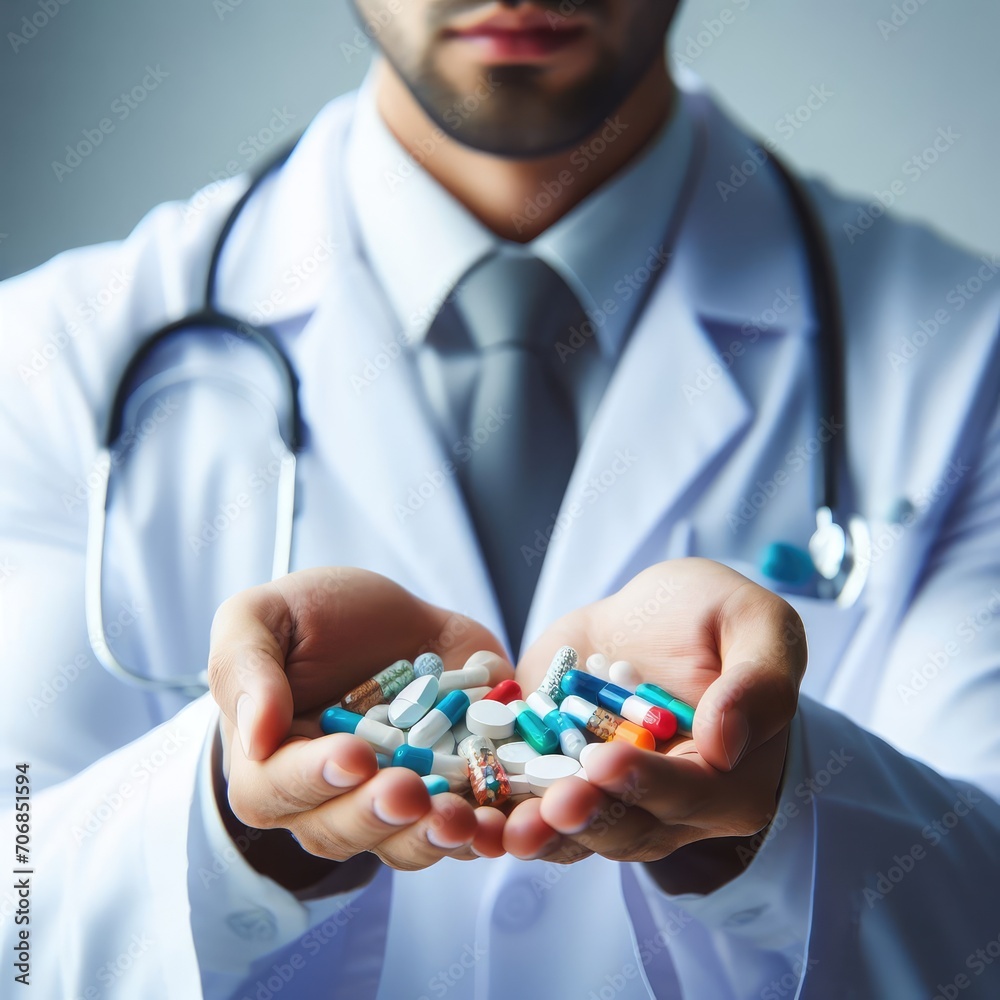 Doctor's hand holding medicine Doctor's hand holding medicine