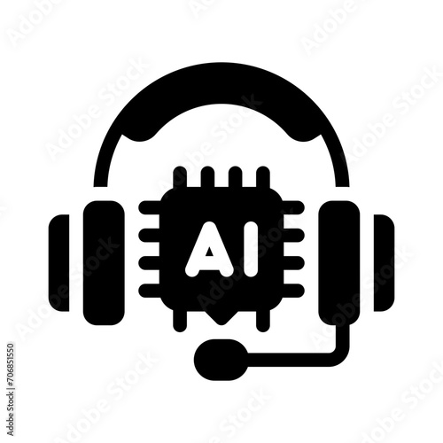 virtual assistant glyph icon
