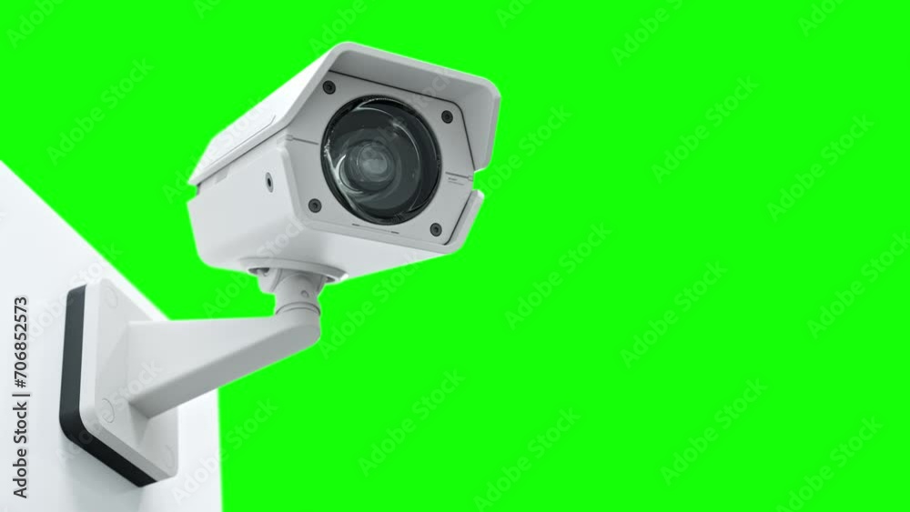 CCTV camera installed on Green screen. Scan the area for surveillance purposes. Can be used background in security work. Animation, 3D Render. CCTV camera installed on Green screen. Scan the area for surveillance purposes. Can be used background in security work. Animation, 3D Render.