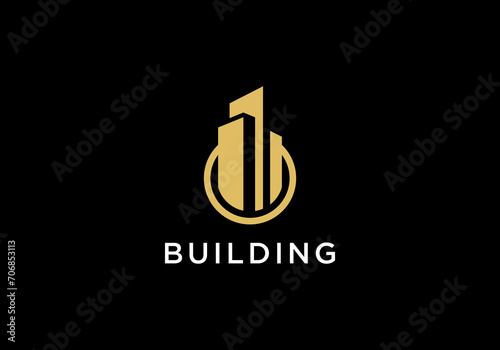 modern abrtract bulding for real estate logo company