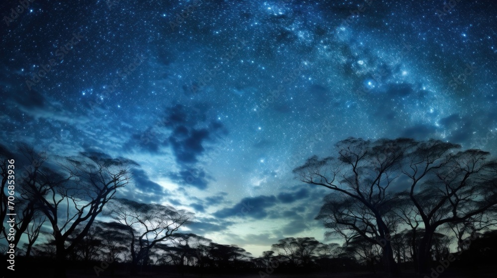 Wide-Angle Shot of a Starry Night Sky Wide-Angle Shot of a Starry Night Sky