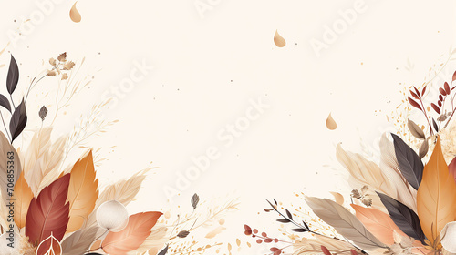 beautiful willow bloom background with space for text with autumn flower