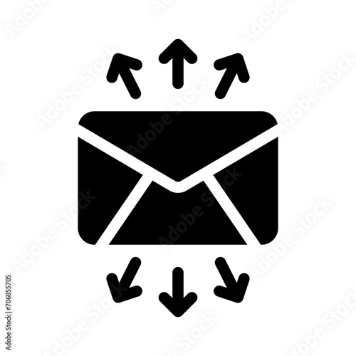 email blast glyph icon