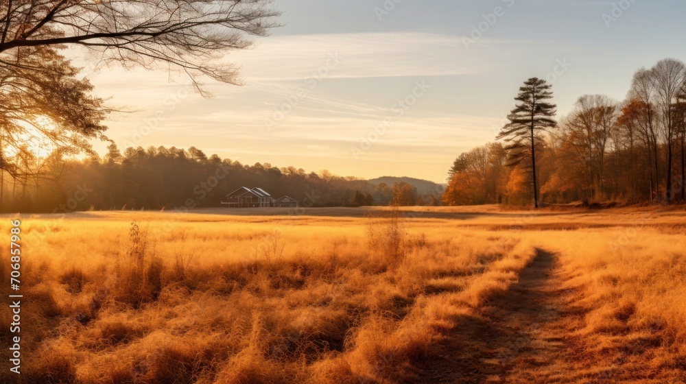 Scenic countryside landscape on Thanksgiving morning Scenic countryside landscape on Thanksgiving morning
