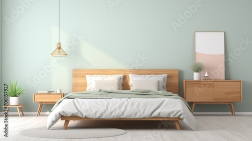 minimalistic bedroom of modern house