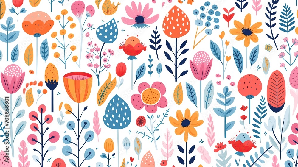 floral seamless pattern on white background floral seamless pattern on white background