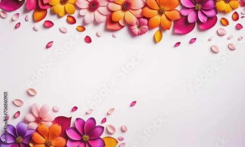 Colorful Flower Petals Gradient Background in Wide Angle Lens by ai generated