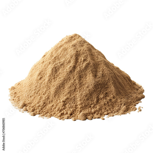 Heap of beach sand isolated on transparent background