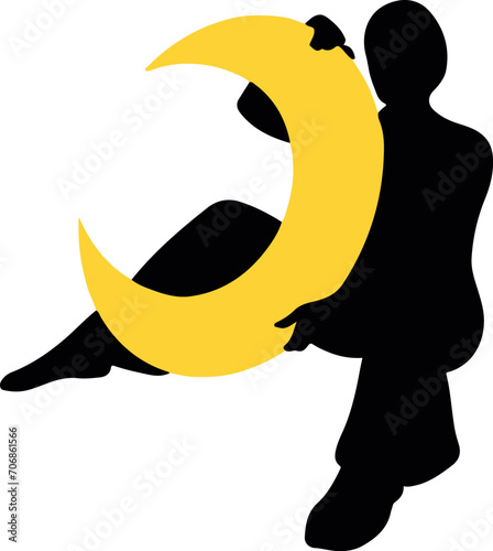 The silhouette of a woman and the moon. women's astrology. zodiac signs, fortune-telling cards and predictions, forecast. Tarot