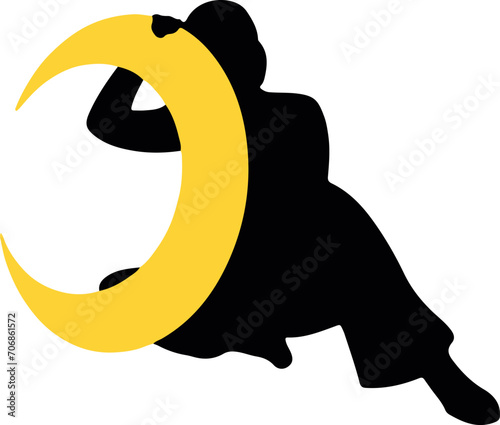 The silhouette of a woman and the moon. women's astrology. zodiac signs, fortune-telling cards and predictions, forecast. Tarot