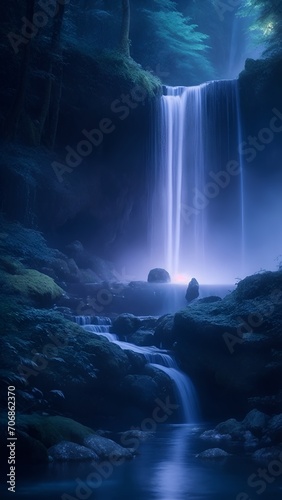 beautiful blue waterfall