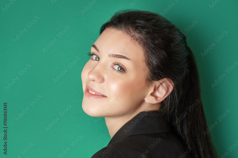 Fototapeta premium Portrait of a smiling young girl.