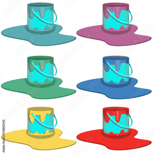 colorful vector paint bucket illustration