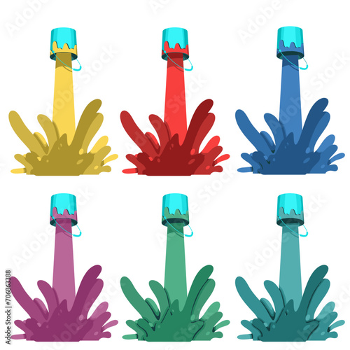 colorful vector paint bucket illustration