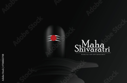 Maha Shivratri , Lord Shiva with shiv ling, a Hindu festival celebrated of lord shiva night, for Shivaratri photo