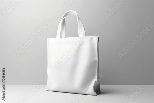 Close-up of blank bag on white background - perfect for your ad or logo. 3D rendering. Generative AI photo