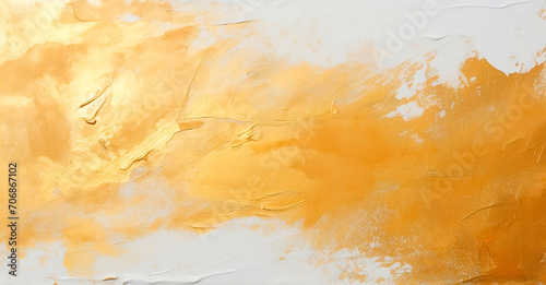Gold brush stroke. Abstract oil paint texture background, pattern of gold brush strokes. Golden texture brush stroke used as background.