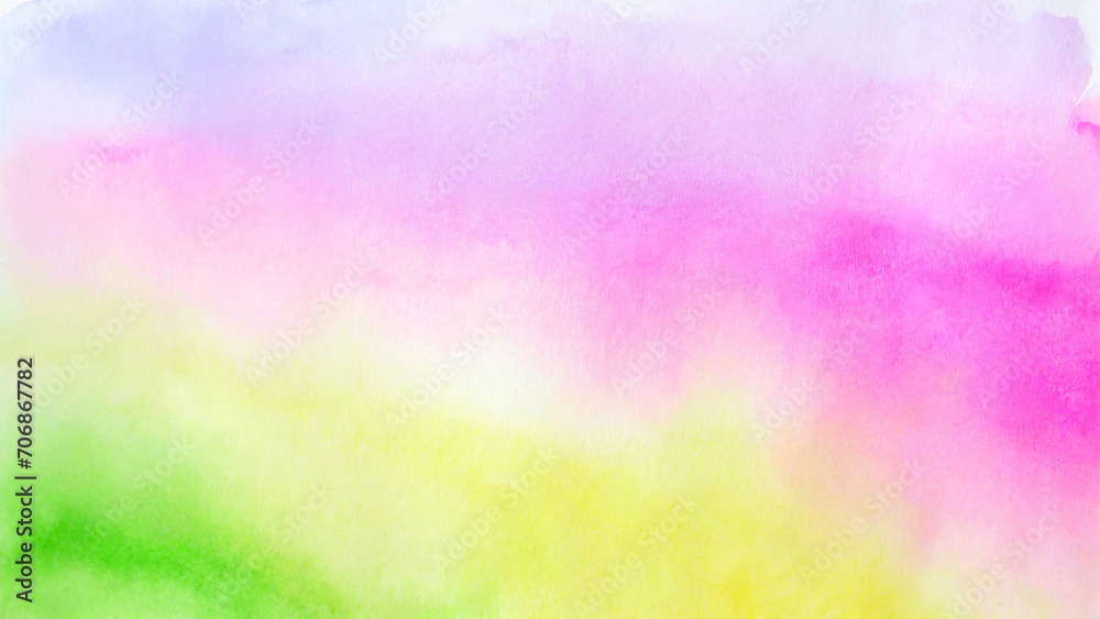Abstract purple, pink, yellow and yellow green watercolor splash background