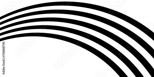 Black on white abstract perspective wave and stright line stripes with 3d dimensional effect isolated on white.