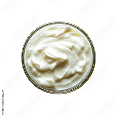 Jar of Whipped Cream on a White Surface