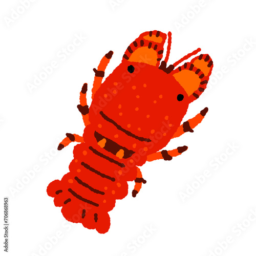 セミエビの手描きイラスト