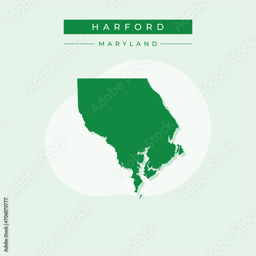 Vector illustration vector of Harford map Maryland photo