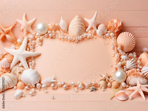 frame of seashells