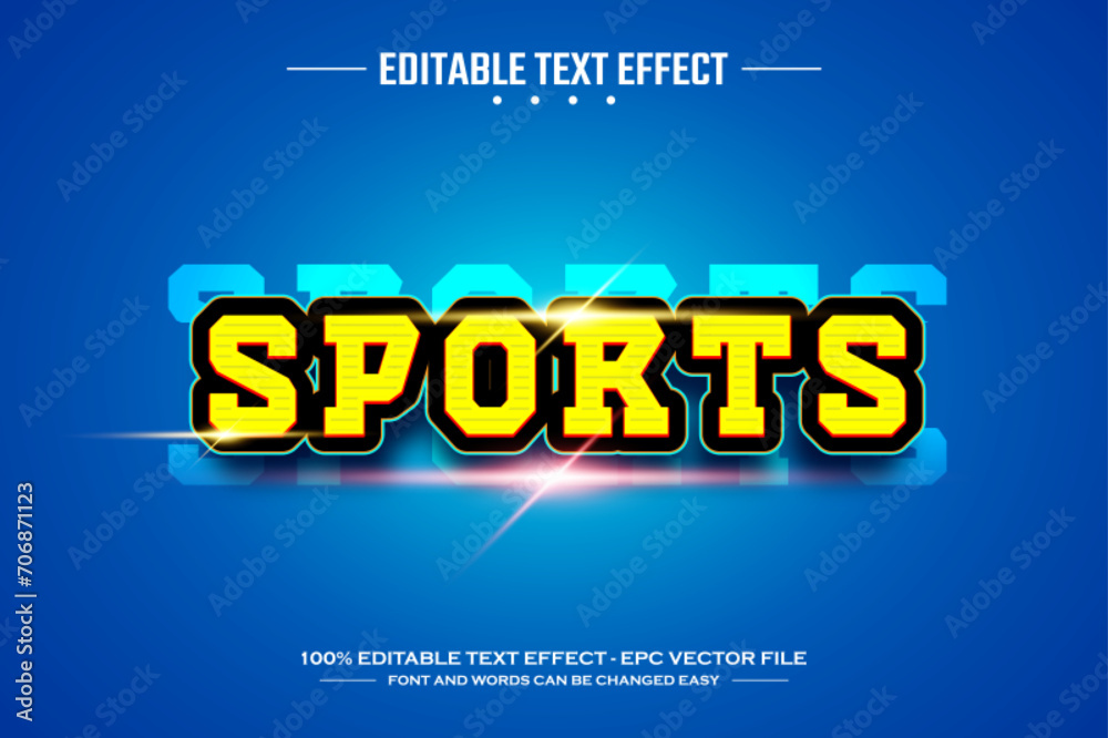 Obraz premium Sports 3D editable text effect template