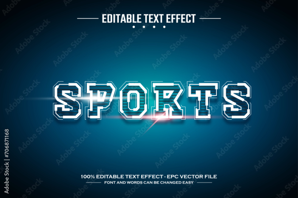 Fototapeta premium Sports 3D editable text effect template