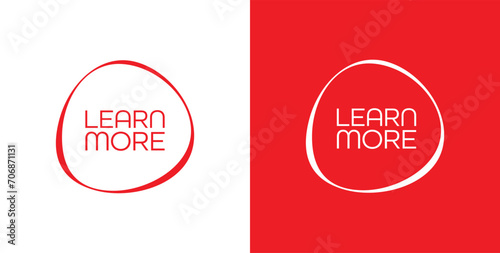 learn more sign on white background