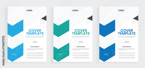A4 annual report book cover design. Corporate book cover vector graphics. Creative style shape brochure, company profile layout. Customizable a4 marketing planning template.