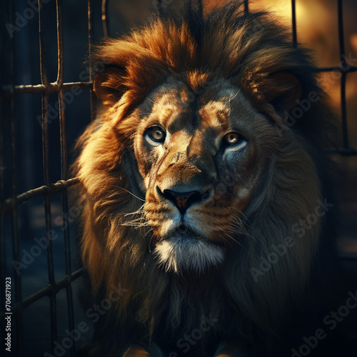portrait of a lion  Generative A