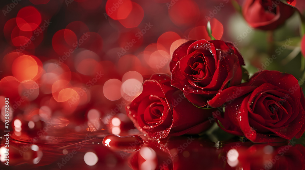 A vibrant red rose, its delicate petals glowing in the light, symbolizing love and beauty in a stunning floral arrangement for valentine's day A vibrant red rose, its delicate petals glowing in the light, symbolizing love and beauty in a stunning floral arrangement for valentine's day