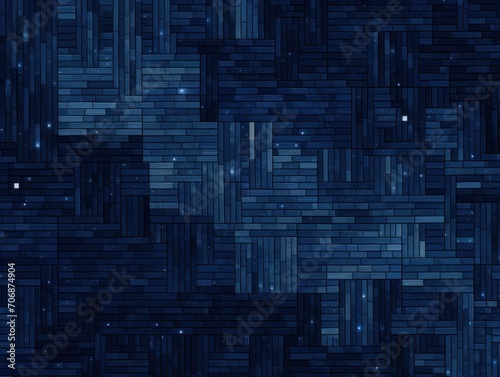 Dark Blue Geometric Patchwork Background
