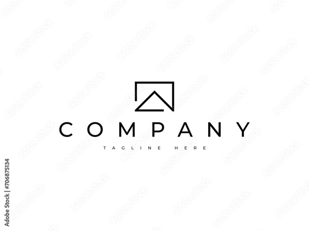 abstract minimal mountain line logo design abstract minimal mountain line logo design