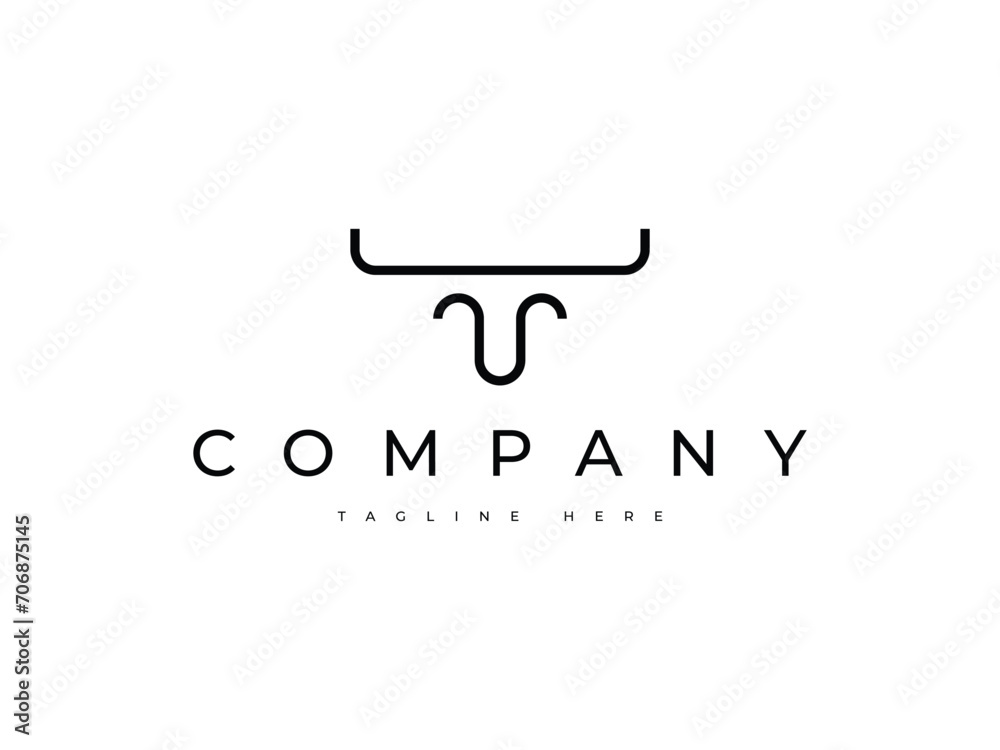 abstract minimal bull cow head logo design abstract minimal bull cow head logo design