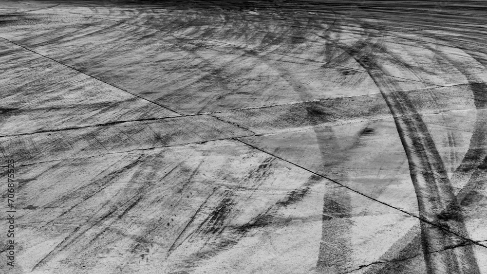 Tire track mark on asphalt tarmac road race track texture and ...
