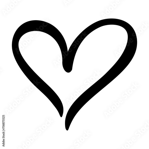 Black heart clipart, Heart clipart black and white outline, cute hand drawn heart, open heart, logo, vector for valentines day, february heart month, 
t-shirt, sign, isolated on white background