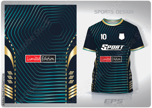 Vector sports shirt background image.Lined green neon lights super sports pattern design, illustration, textile background for sports t-shirt, football jersey shirt.eps