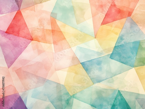 Watercolor geometric illustration, Vibrant Abstract Background With Multitude of Colors
