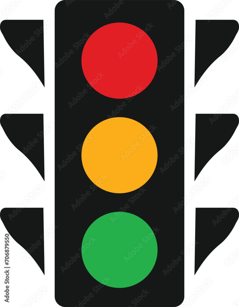 Traffic light, signal, semaphore or control lights vector, Traffic