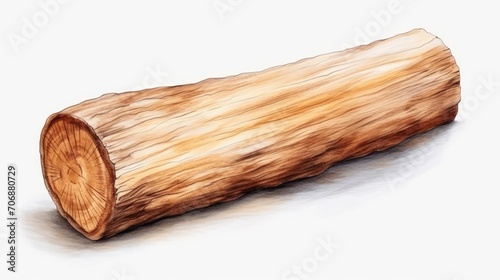 A wood themed clipart in a watercolor style, white background.