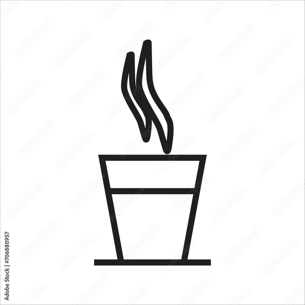 coffe glass vector icon line template coffe glass vector icon line template
