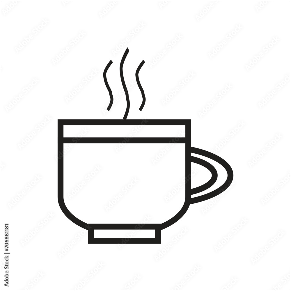 coffe glass vector icon line template coffe glass vector icon line template