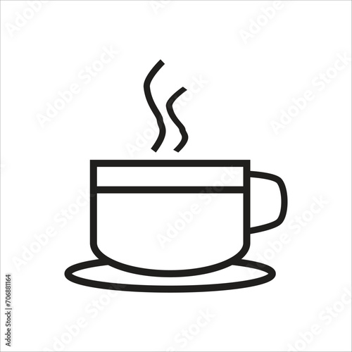 coffe glass vector icon line template