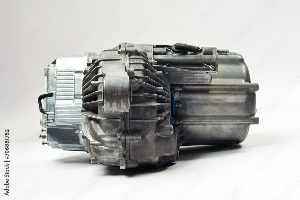 An electric motor isolated in white.