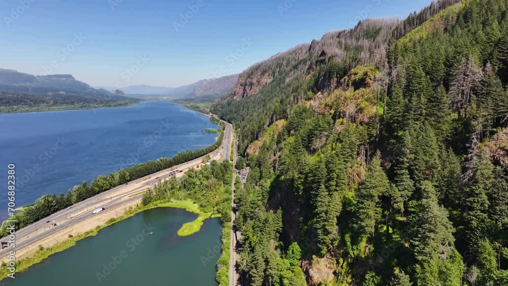 West Coast Epic Aerial of Mountain and River West Coast Epic Aerial of Mountain and River