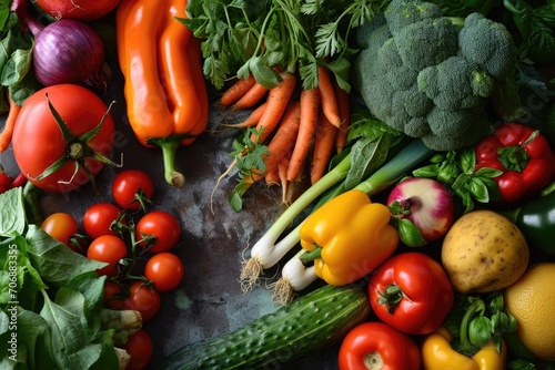 A variety of different types of vegetables arranged neatly on a table. Perfect for showcasing the abundance of fresh produce or promoting healthy eating habits